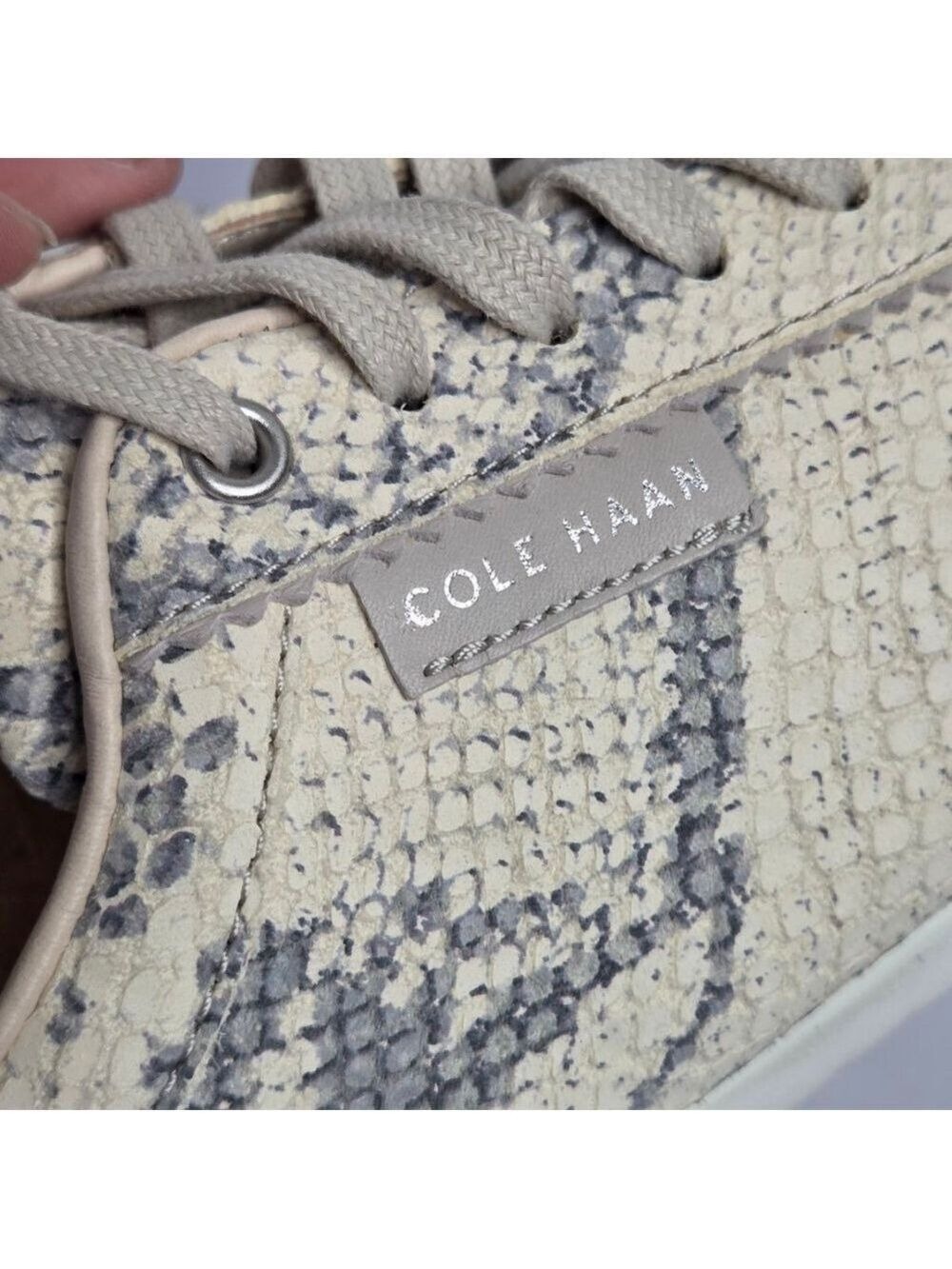 Cole Haan GrandPrø Snakeskin Sneakers Beige Gray Women's Size 8.5 - Picture 8 of 10